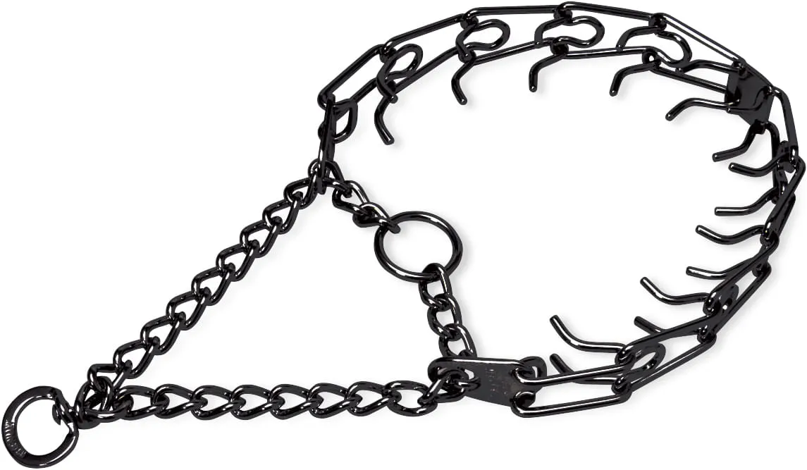 23" Black Large Prong Collar, 3.2 mm