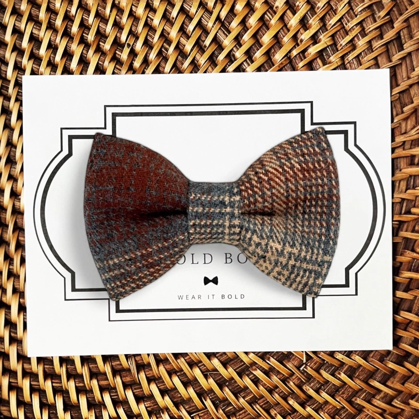 Autumn Plaid Dog Bow Tie for Dog Collar and Cat Collar