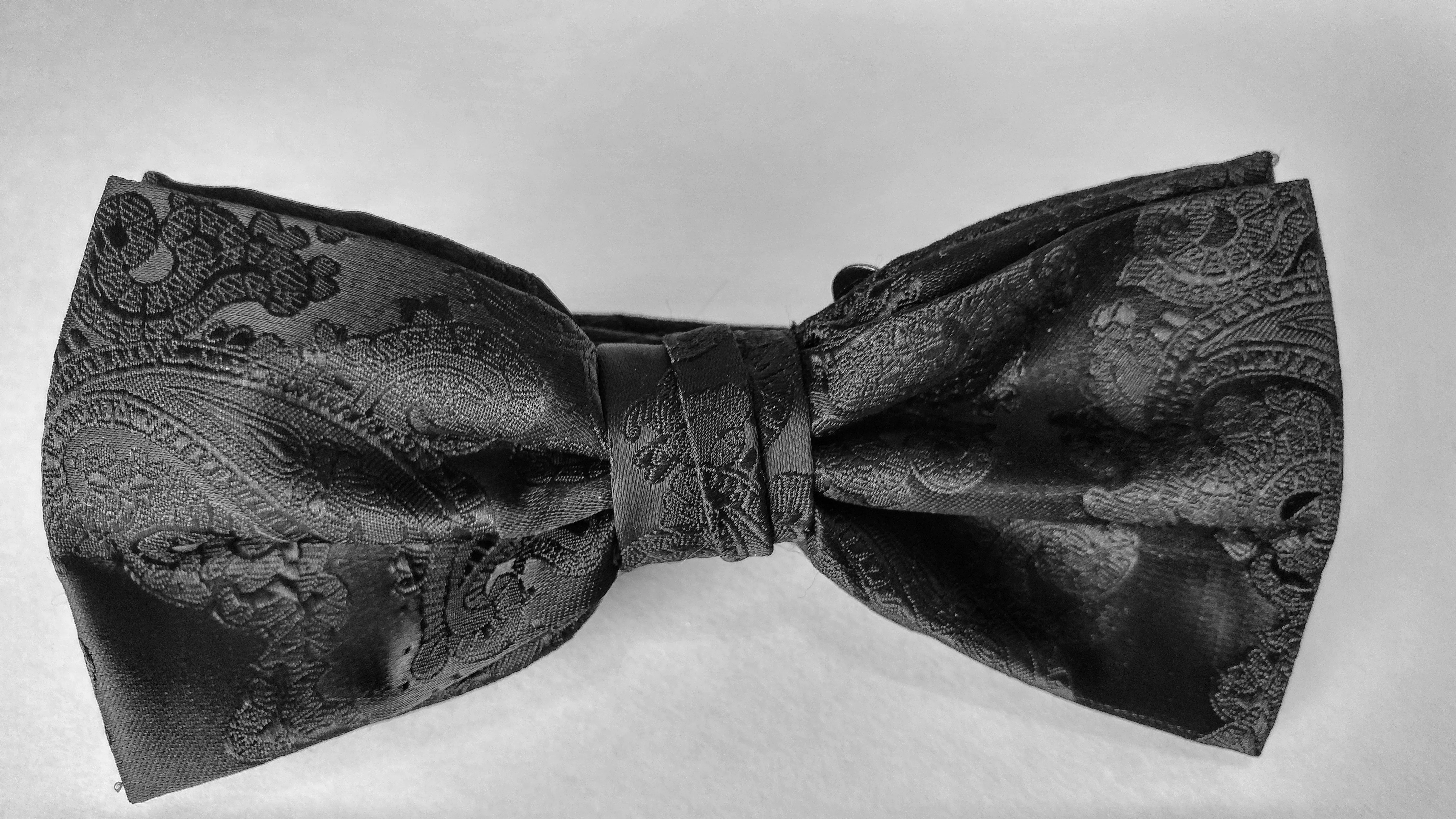 Black Paisley Bow Tie