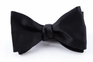 Black Silk Satin Butterfly Self-Tie Bow Tie