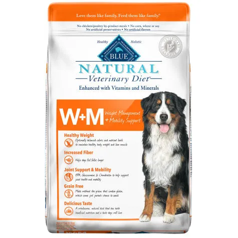 Blue Buffalo BLUE Natural Veterinary Diet W M Weight Management   Mobility Support Dry Dog Food