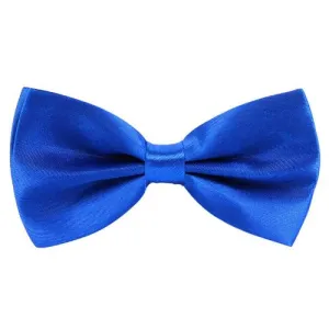 Blue Satin Pre-Tied Bow Tie