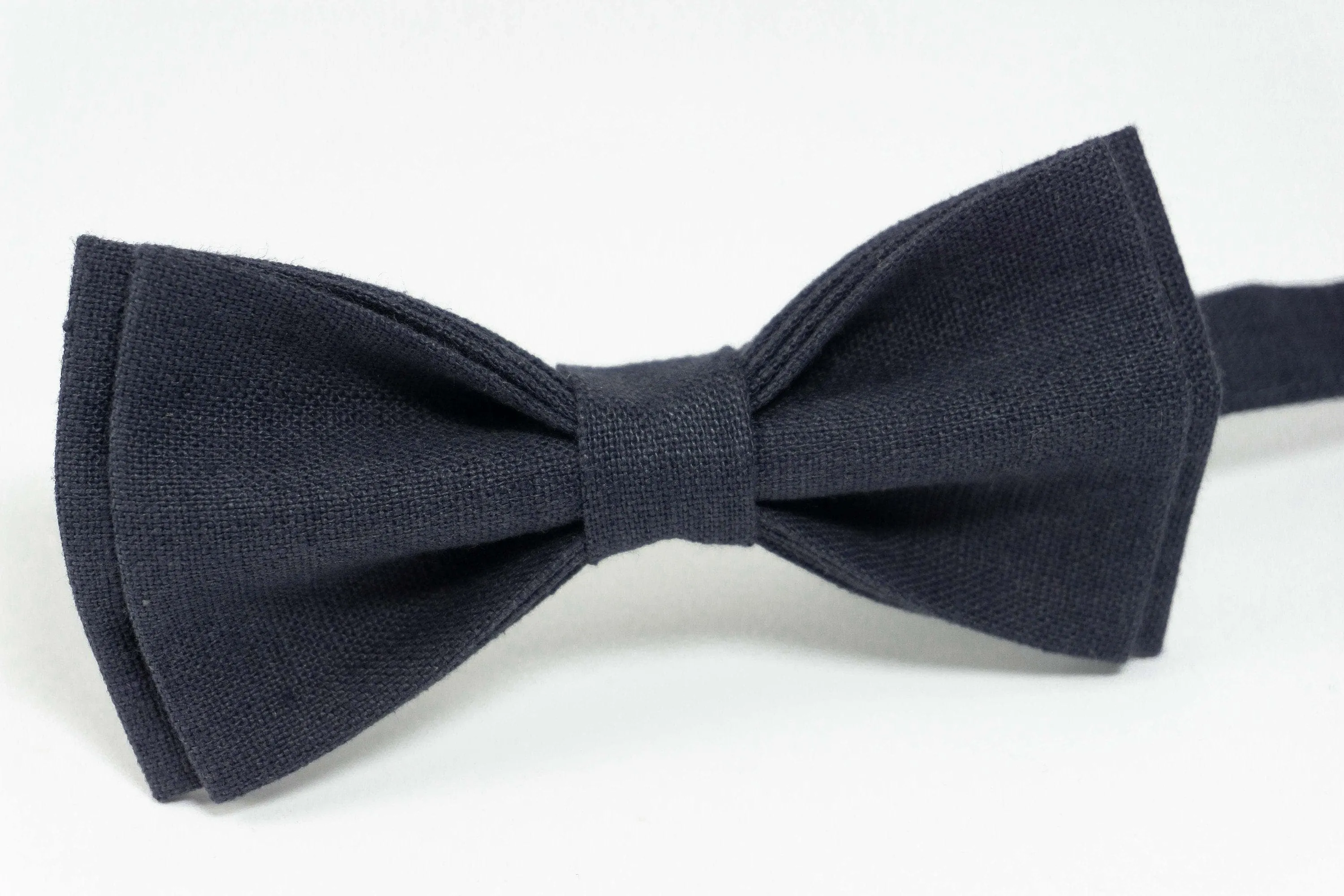 Charcoal linen bow ties | Charcoal wedding bow ties