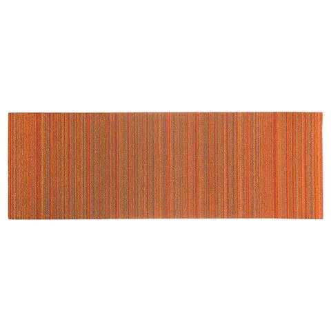 Chilewich Shag Skinny Stripe Floormat Orange