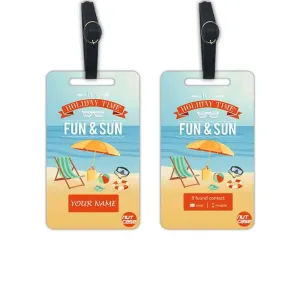 Custom Luggage Tags Identification Tags for Suitcase Set of 2 - Fun & Sun