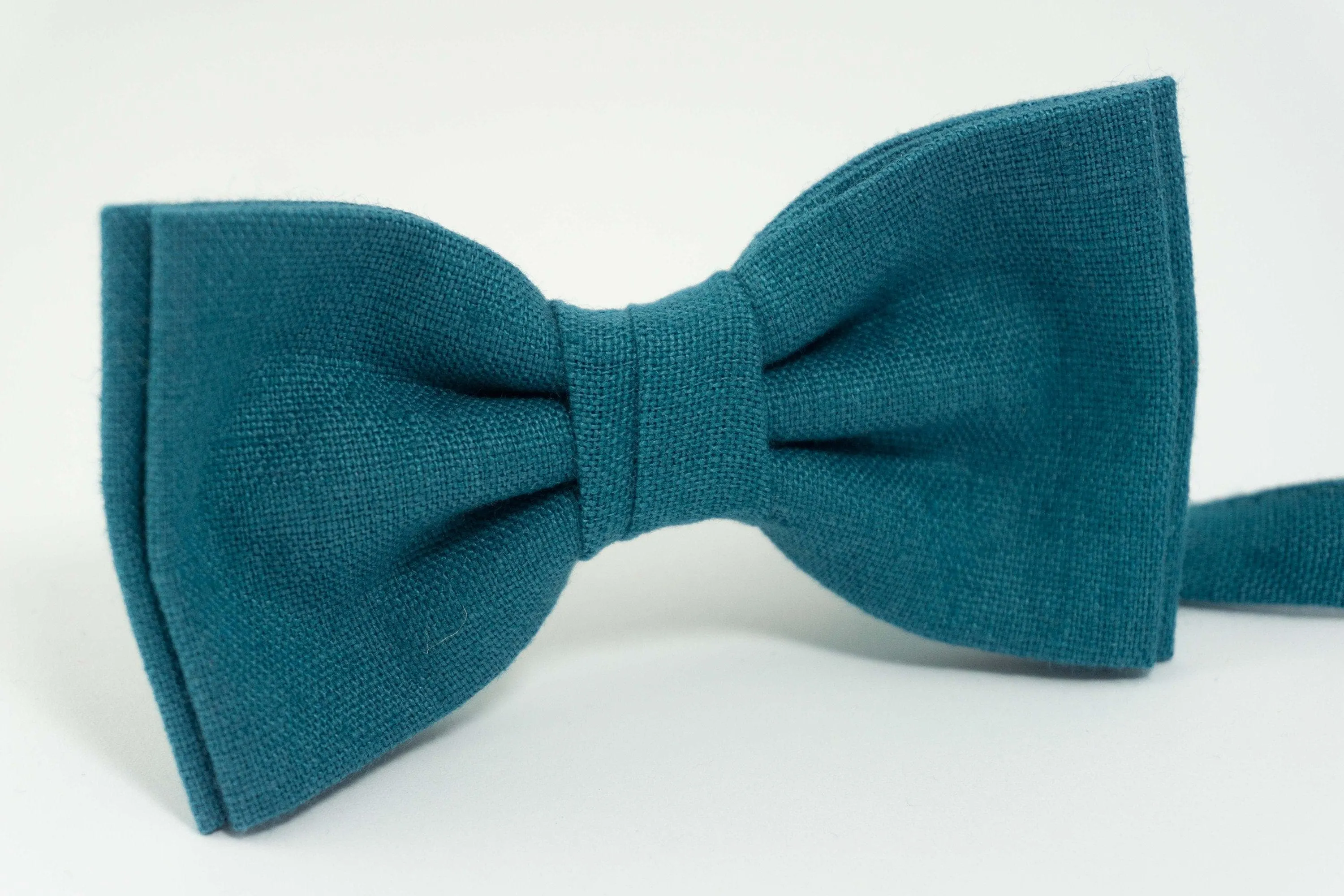 Dark cyan bow tie | Dark cyan linen bow tie