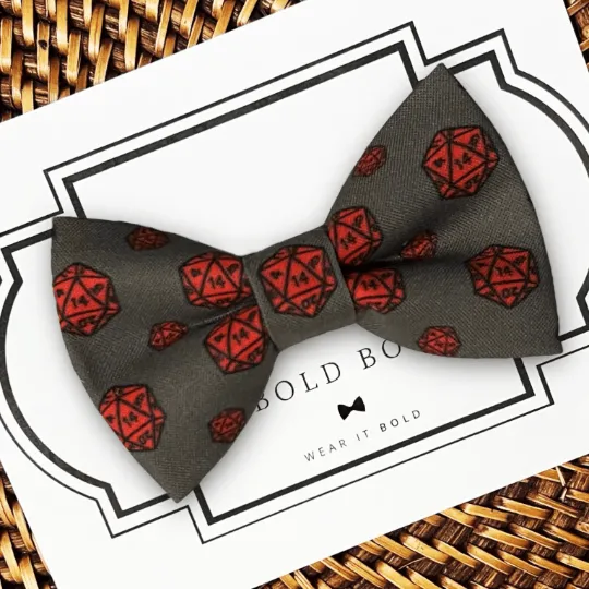 DND Dice Bow Tie for Dog Collar and Cat Collar