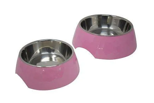 Facet Round Cat Dog Bowl - Pink S/L