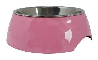 Facet Round Cat Dog Bowl - Pink S/L