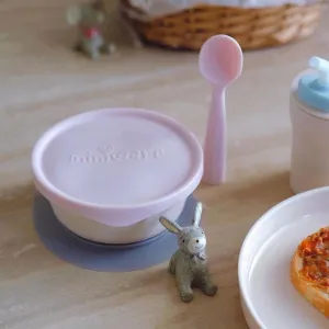 First Bite Suction Bowl With Spoon Feeding Set Vanilla/Cotton Candy