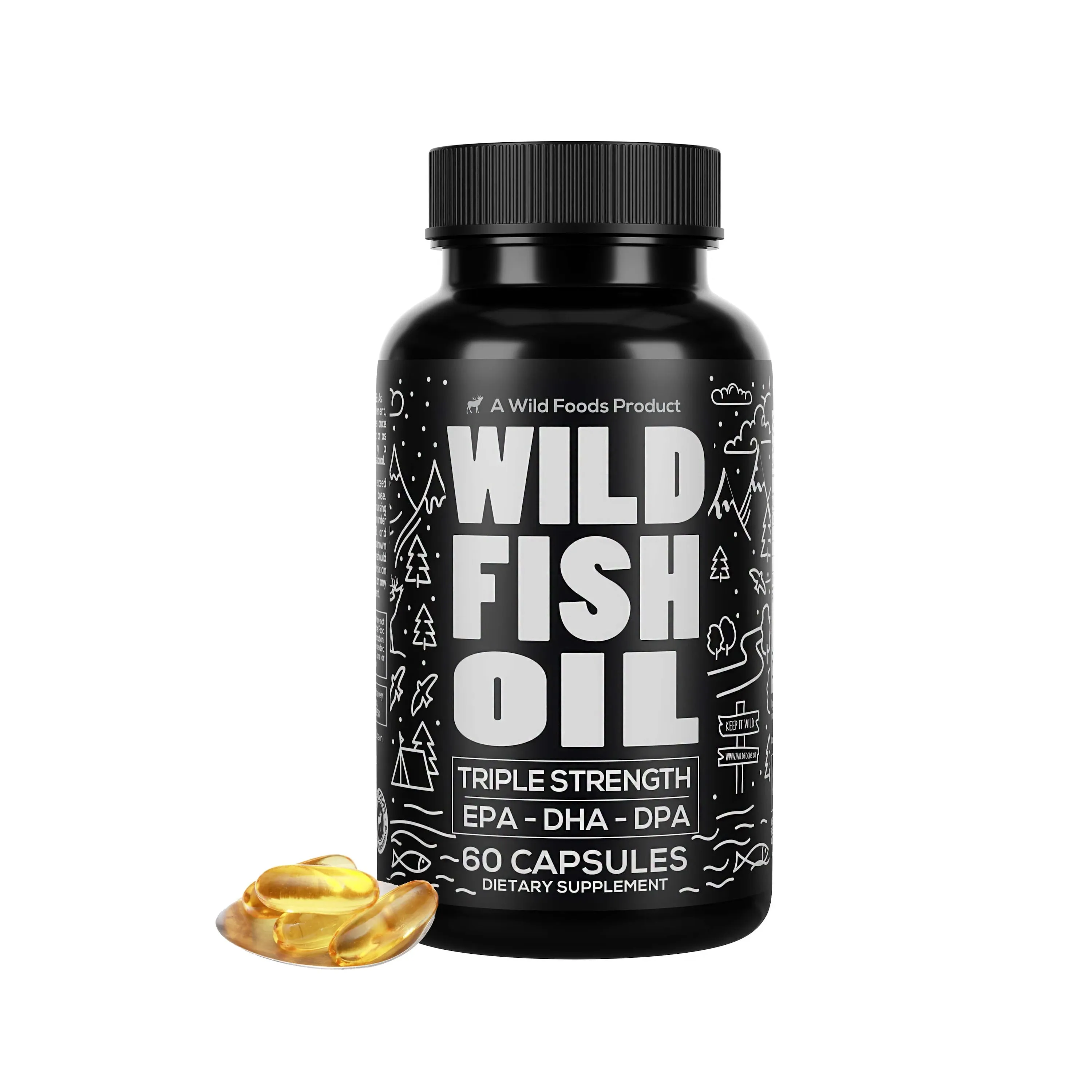 Fish Oil Capsules, 60 servings – Omega-3 for Heart Health & Cognitive Function