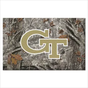 Georgia Tech Yellow Jackets Rubber Scraper Door Mat Camo, GT Logo