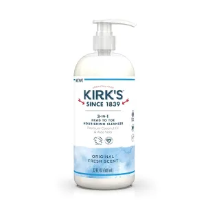 KIRKS - 3-in-1 Head To Toe Nourishing Cleanser, Original Fresh - 32 fl. oz. (946 ml)