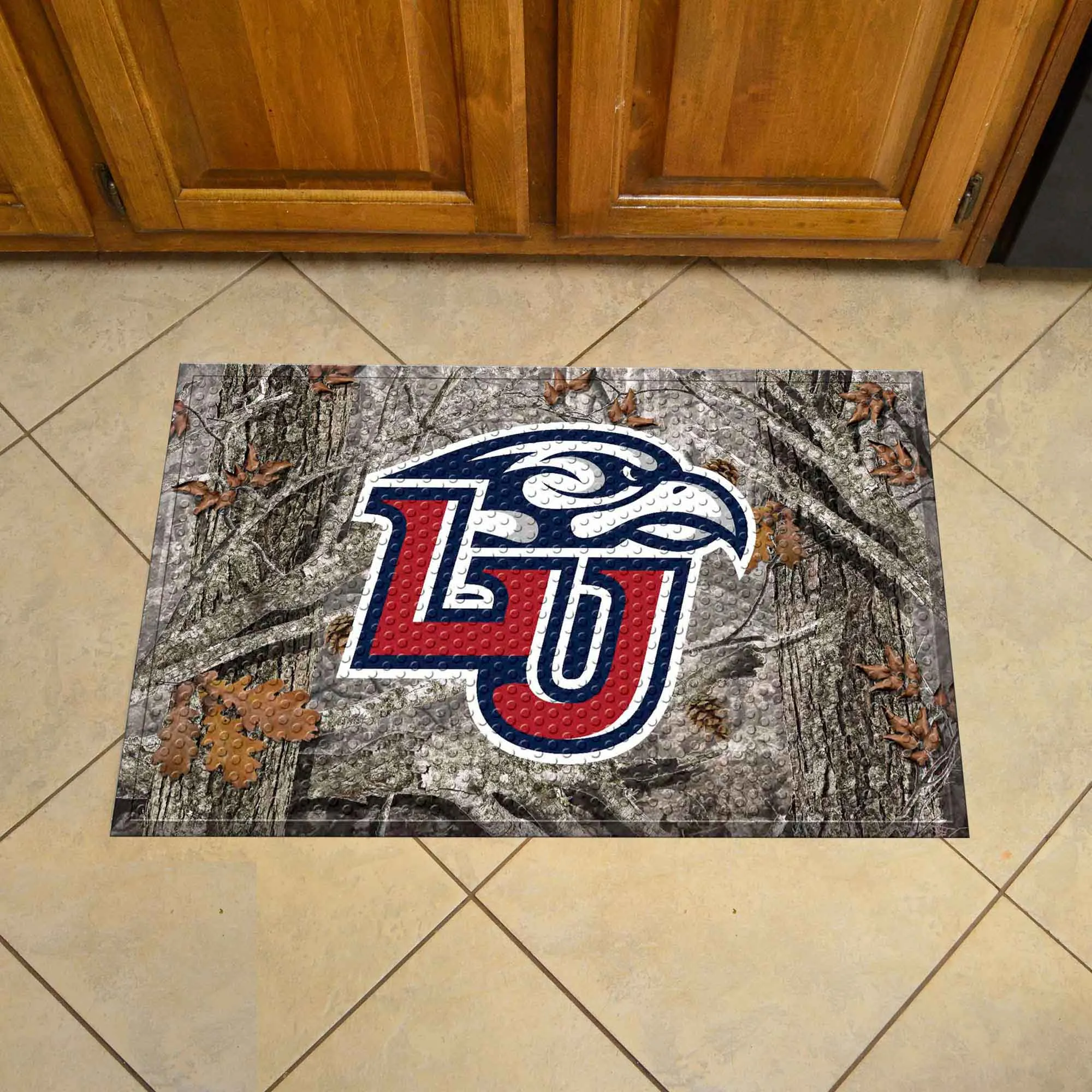 Liberty University Flames Rubber Scraper Door Mat Camo