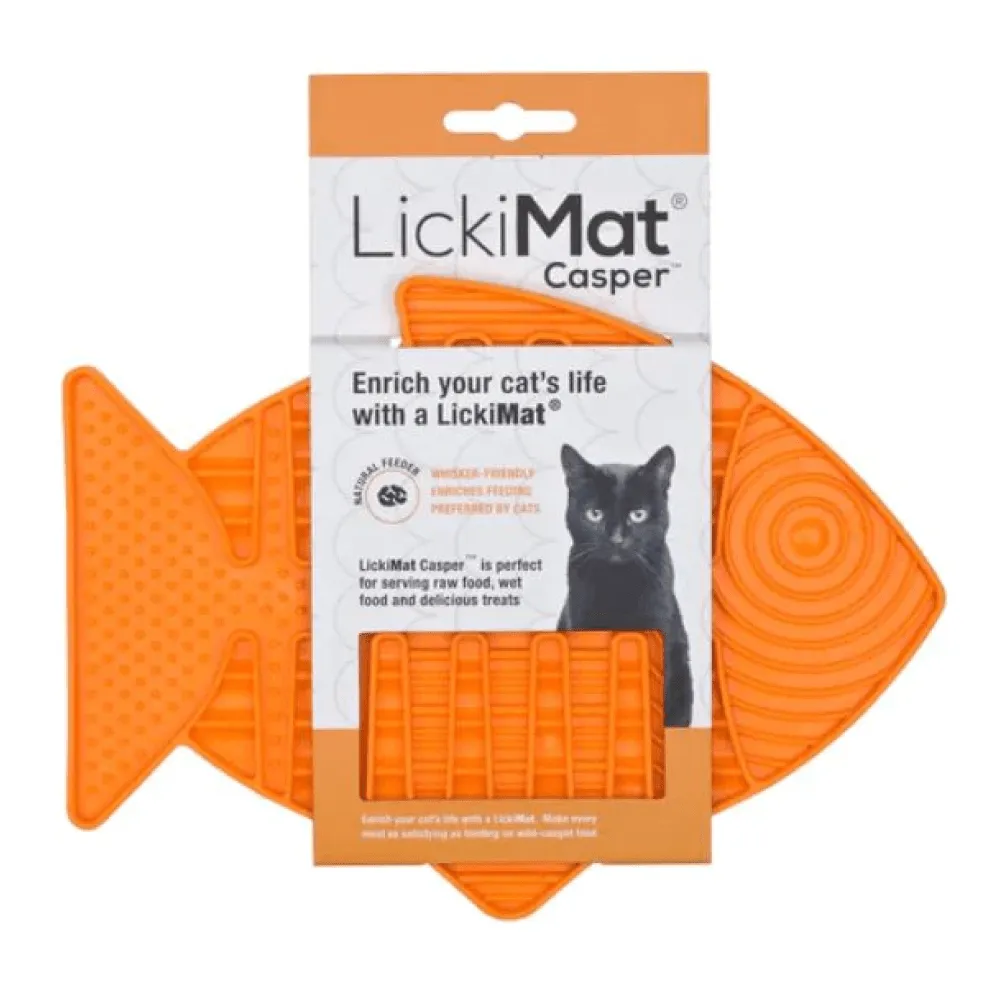 LickiMat  Casper Slow Feeder for Cats (Orange)