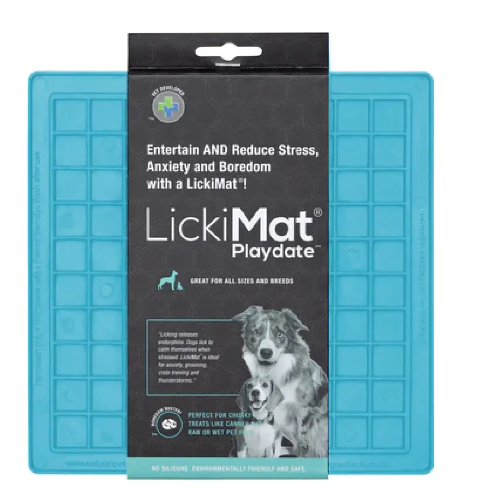 LickiMat Classic Playdate Slow Feeder for Dogs (Turquoise)