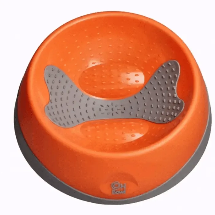 LickiMat OH Bowl Slow Feeder for Dogs (Orange)