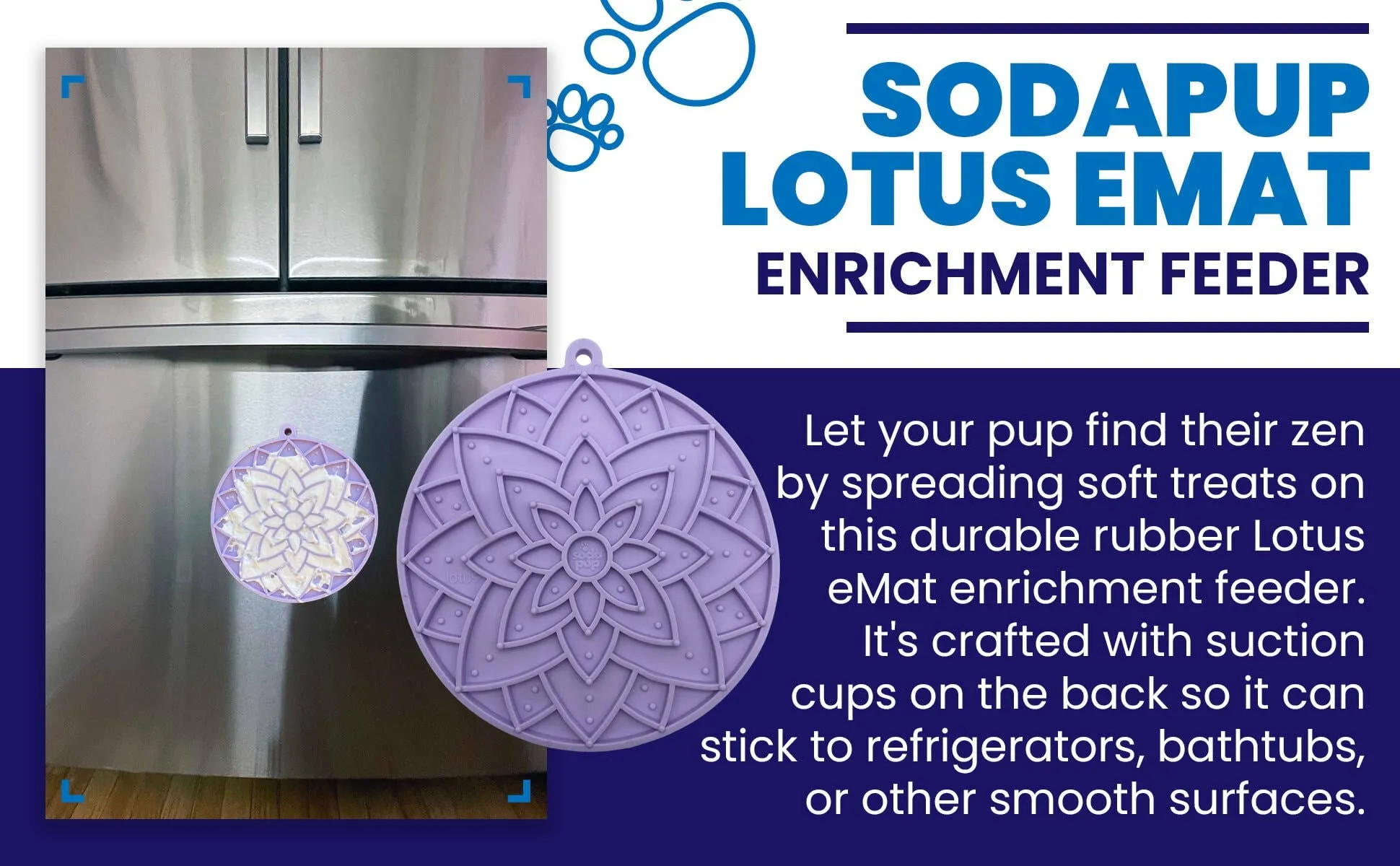 Lotus eMat Enrichment Lick Mat With Suction Cups: Light Purple