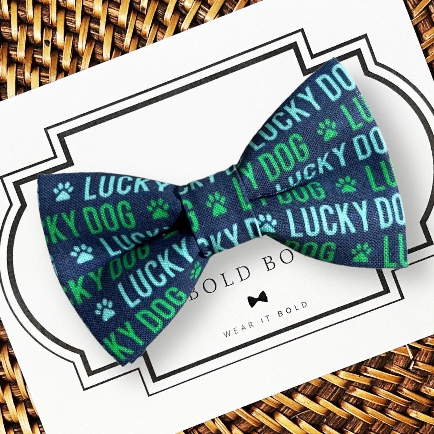 Lucky Dog St. Patrick's Day Bow for Dog Collar or Cat Collar