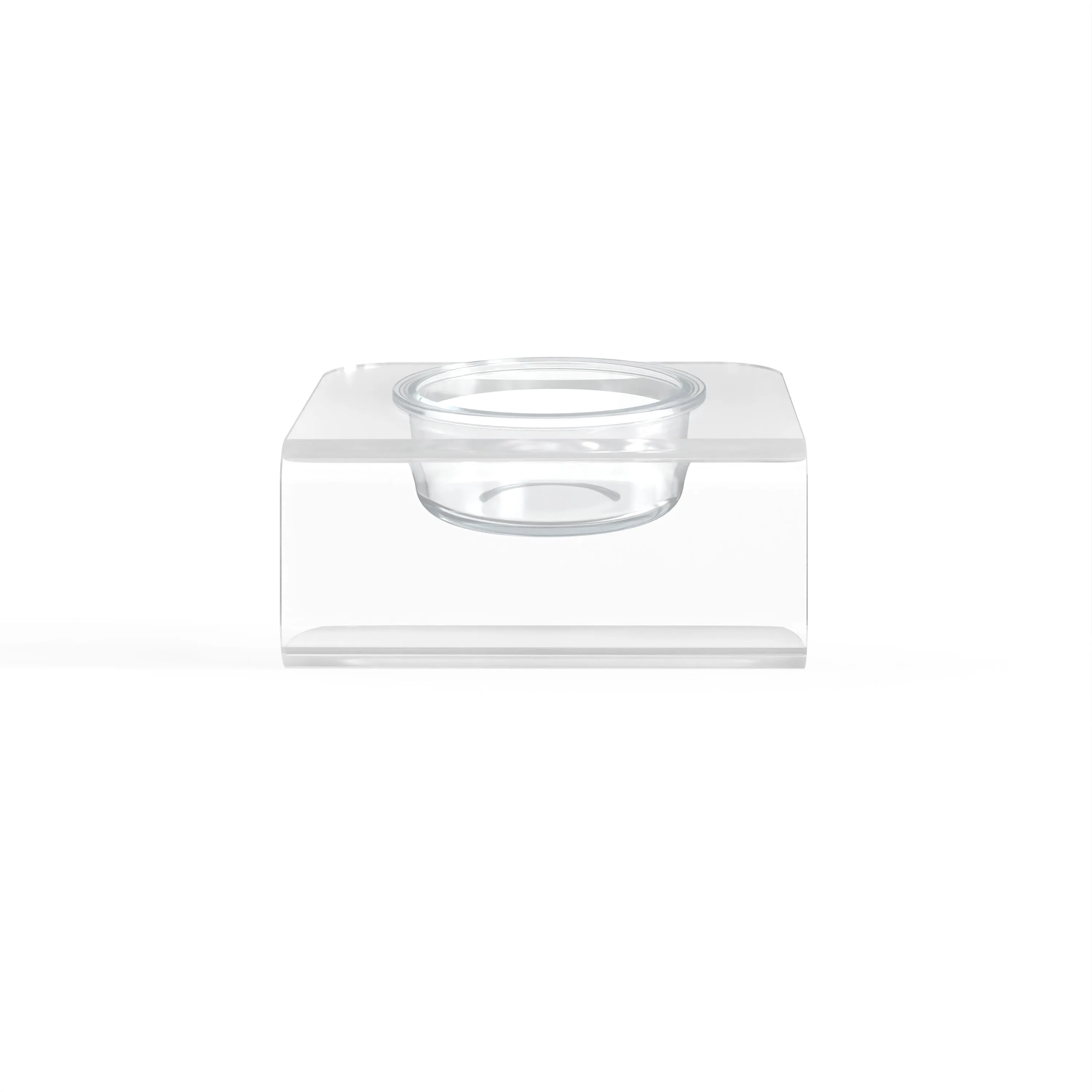 Modern Acrylic Glass Bowl Feeders, Angled Style, Single Bowl