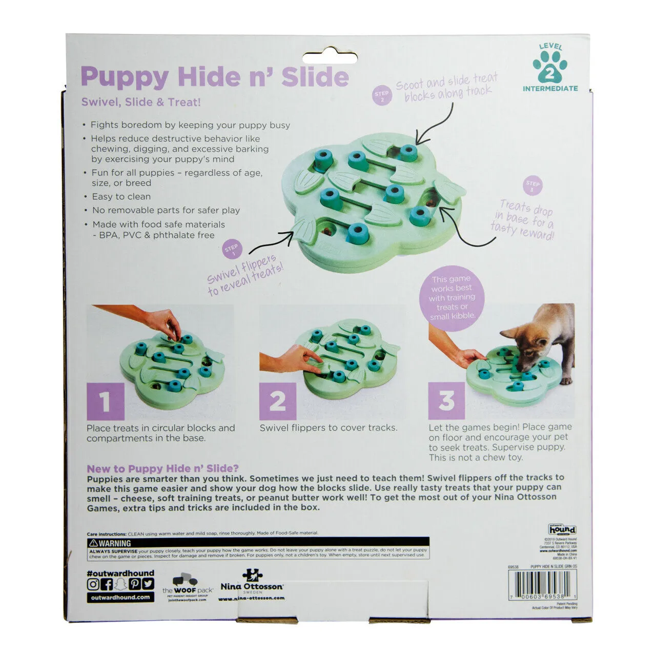 Nina Ottosson Hide and Slide Interactive Puzzle Dog Toy for Puppies