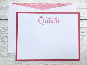 Note Cards for the "Queen",  Personalized Stationery, Handmade Note Cards, Set of 8