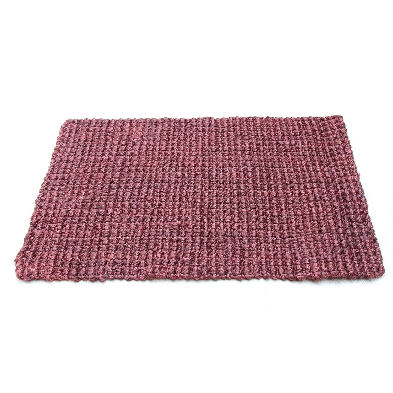 OnlyMat Maroon colour Handwoven Jute Rug