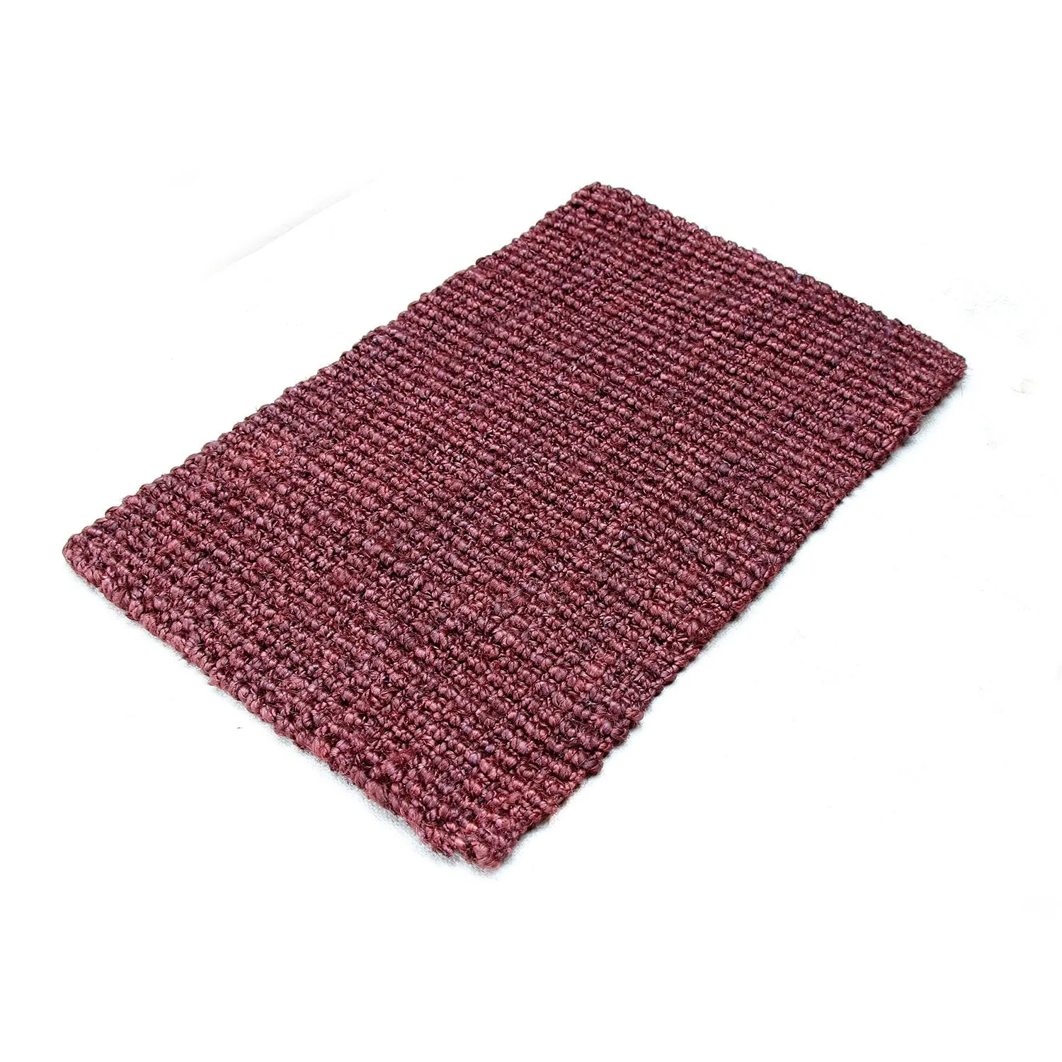 OnlyMat Maroon colour Handwoven Jute Rug