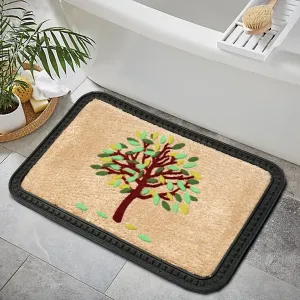 OnlyMat Modern Colourful Tree Soft All-Purpose Mat Kitchen Bathroom Door Entrance 40x60x8mm (Beige)