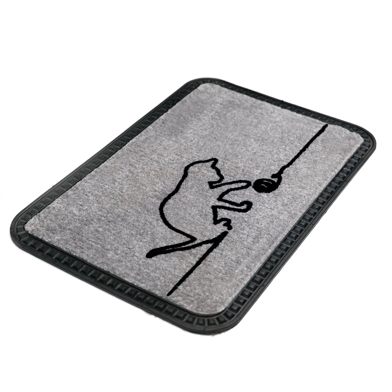 OnlyMat Onlymat Soft QuickDry Bath Doormat Flocked Cat Design (40x60cmx8mm) (Grey)