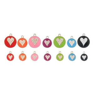 Opaque Pastel Crystal Heart Dog ID Tag