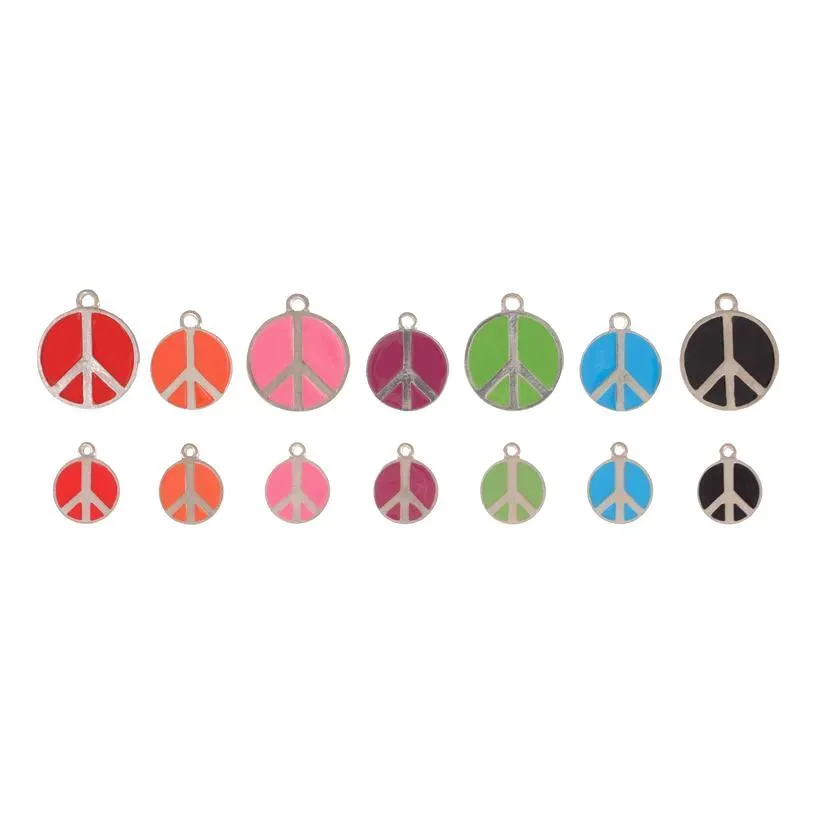 Opaque Pastel Peace Sign Dog ID Tag