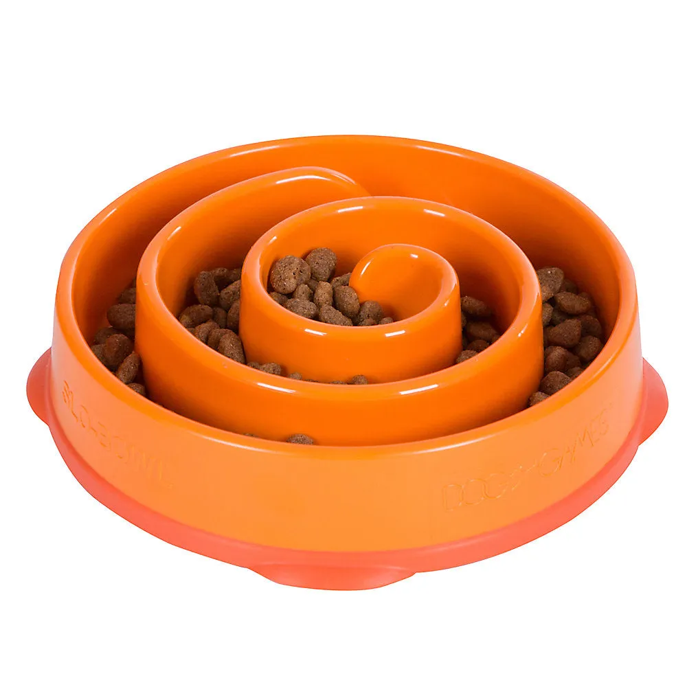 Outward Hound Fun Feeder Slo-Bowl Feeder for Dogs in Orange