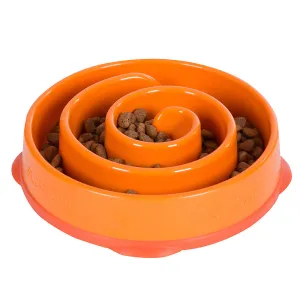 Outward Hound Fun Feeder Slo-Bowl Feeder for Dogs in Orange