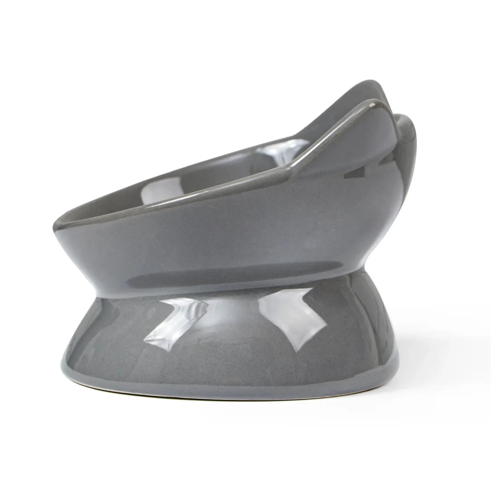 Park Life Designs Oscar Tilt Food Dish for Cats 5" Grey