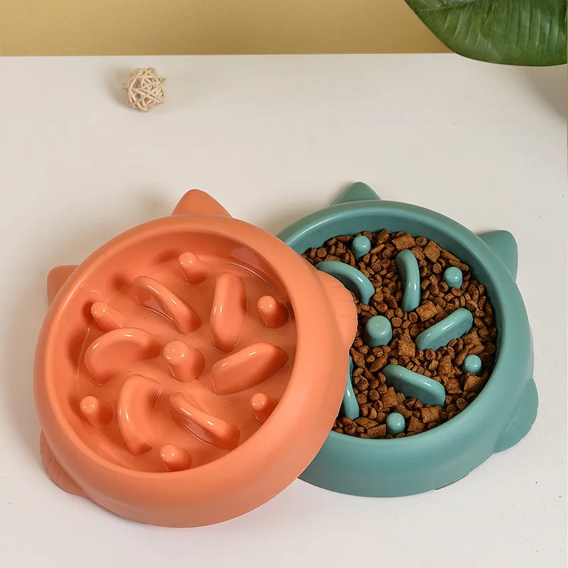 Pet Dog and Cat Slow Feeder Bowls - Anti-Choking Dish for Home, Prevents Gulping