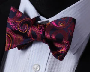 Purple, Pink & Orange Paisley Self tie Bowtie