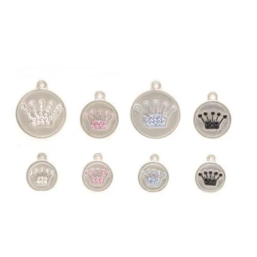 Silver Crystal Crown Dog ID Tag