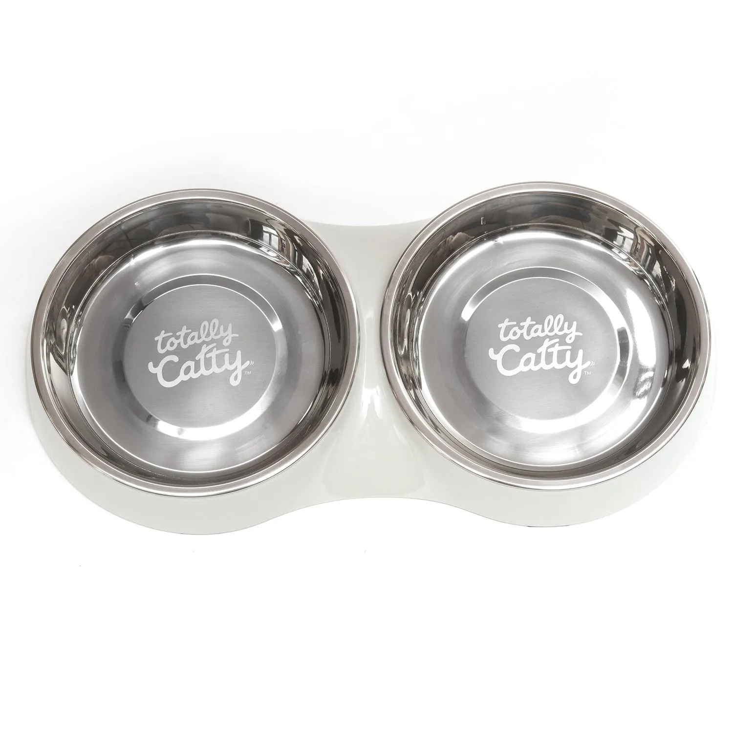 Totally Catty Double Cat Feeder, Medium, 1.75 Cups Per Bowl