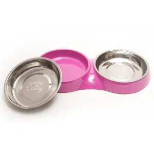 Totally Catty Double Cat Feeder, Medium, 1.75 Cups Per Bowl