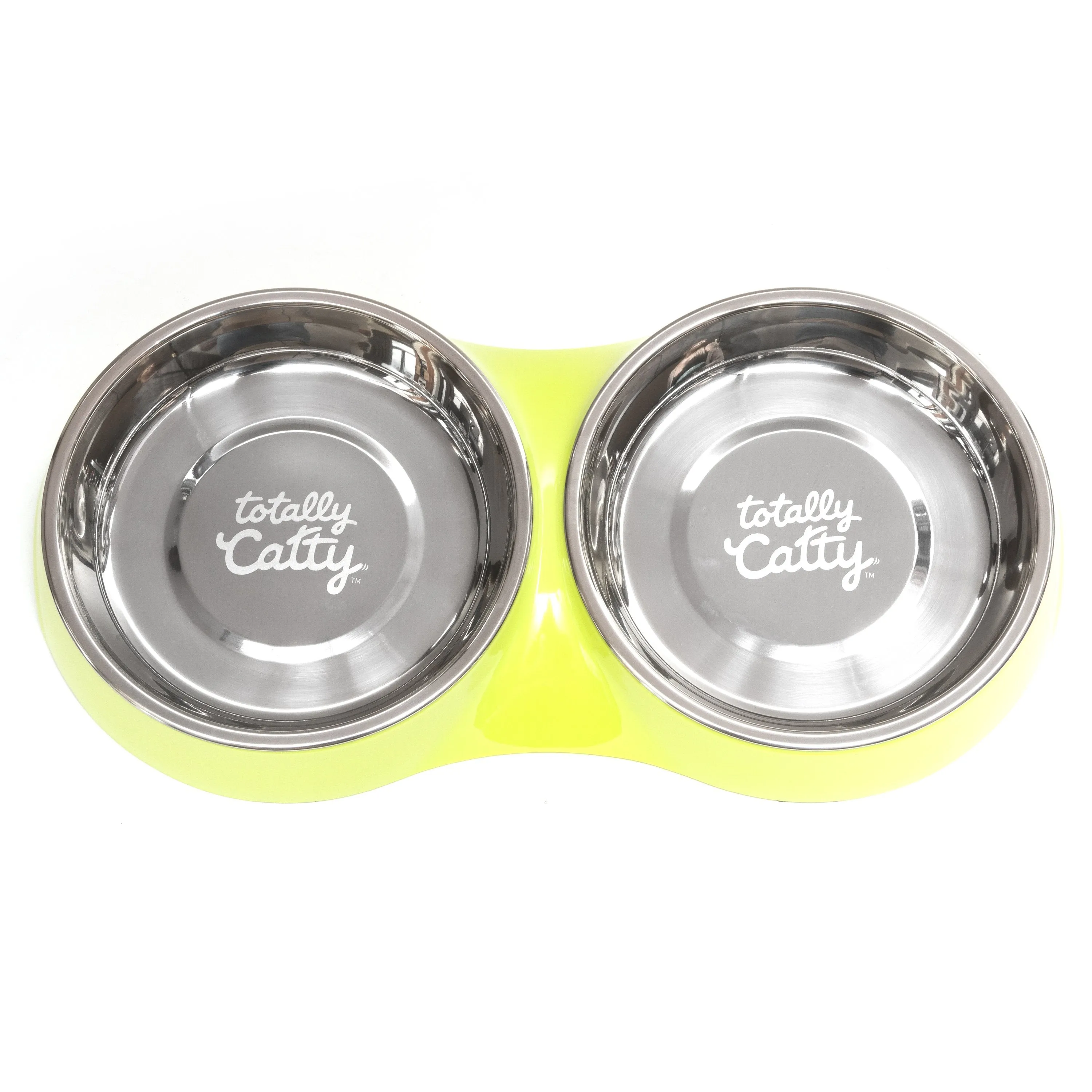 Totally Catty Double Cat Feeder, Medium, 1.75 Cups Per Bowl