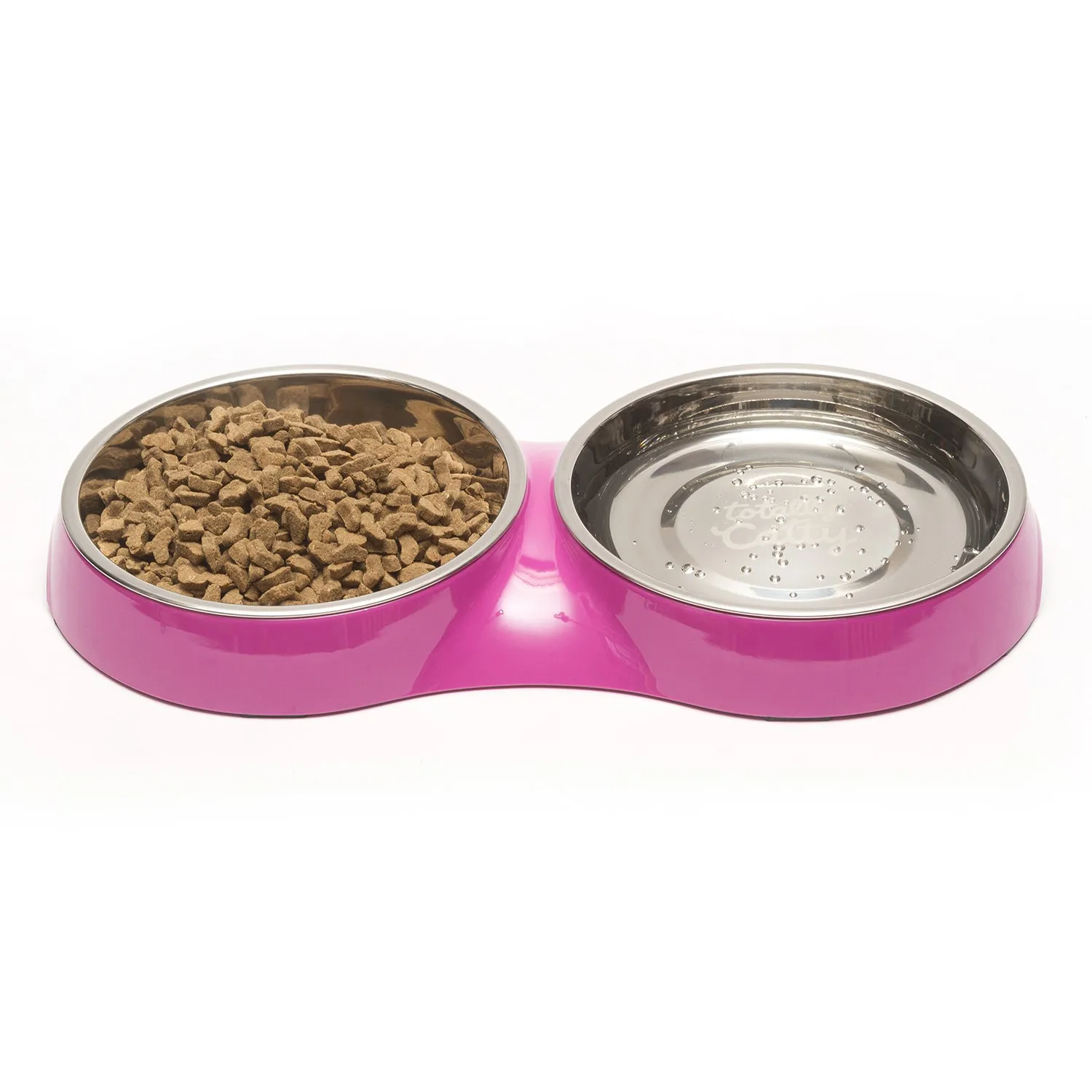 Totally Catty Double Cat Feeder, Medium, 1.75 Cups Per Bowl