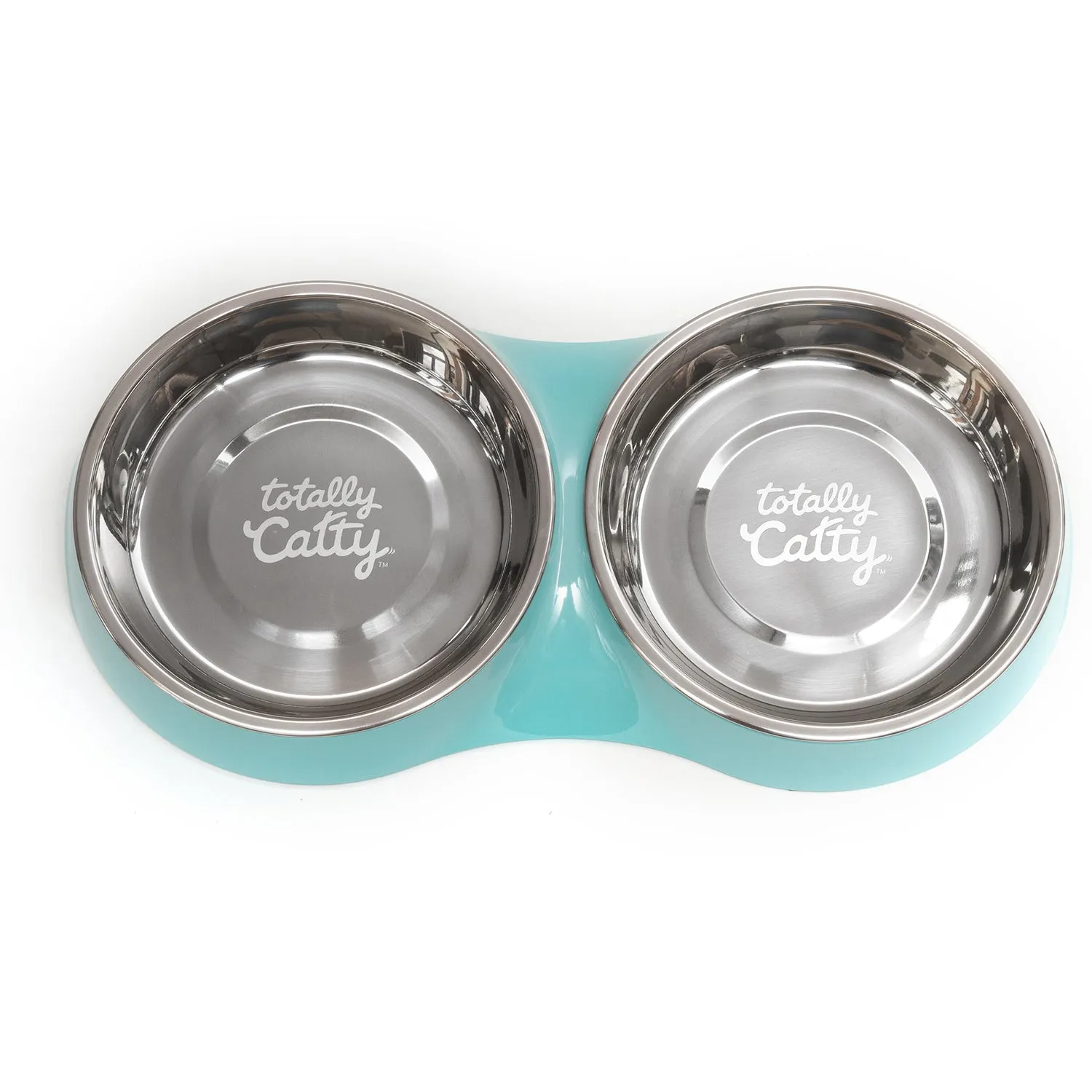 Totally Catty Double Cat Feeder, Medium, 1.75 Cups Per Bowl