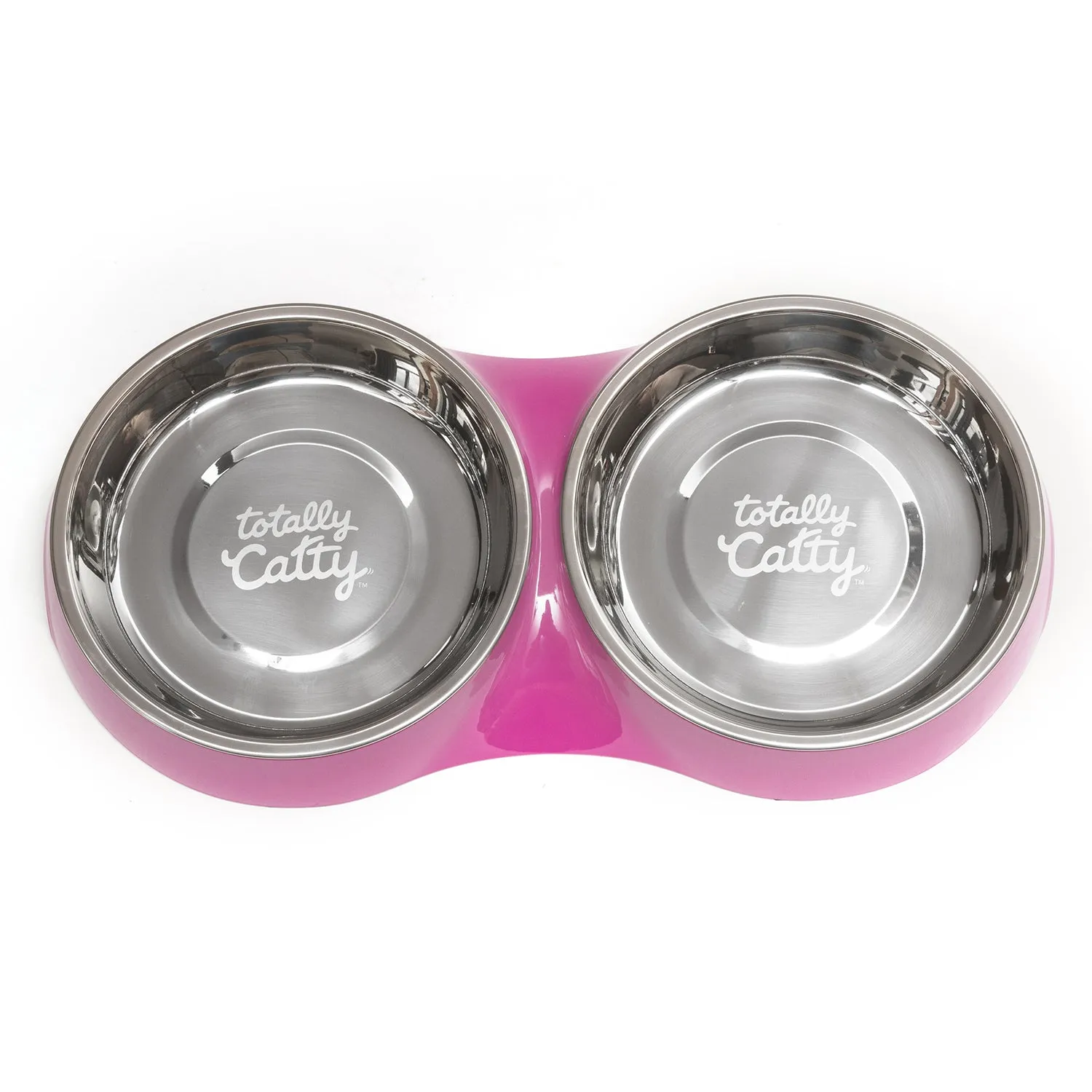 Totally Catty Double Cat Feeder, Medium, 1.75 Cups Per Bowl