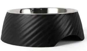 Twill Round Cat Dog Bowl - Black S/L