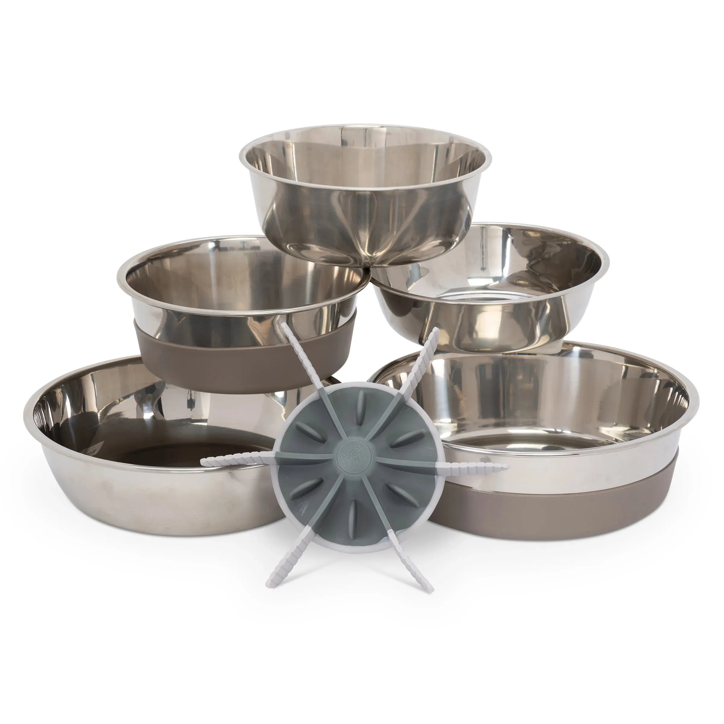 Universal Slow Feeder Bowl Insert with Suction, 7.5", Cool Grey