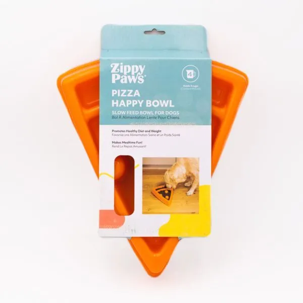 ZippyPaws Happy Bowls Slow Feeder For Dog, Pizza