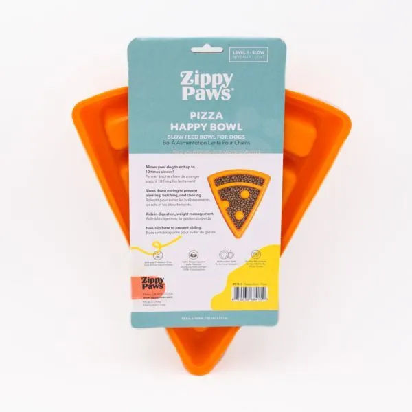 ZippyPaws Happy Bowls Slow Feeder For Dog, Pizza