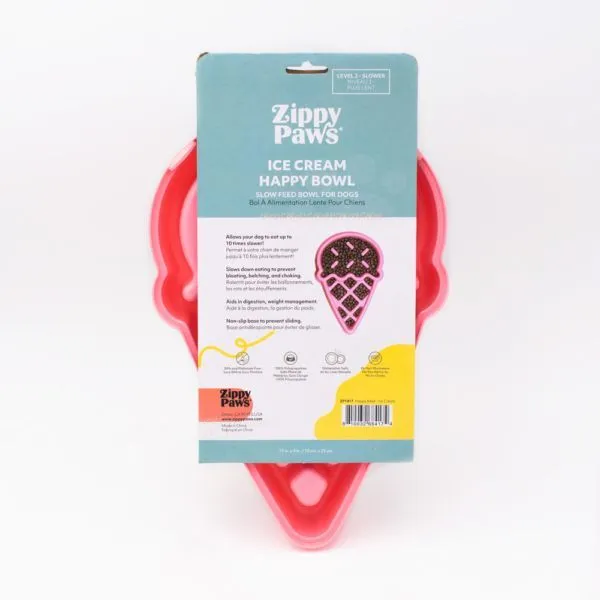 ZippyPaws Happy Bowls Slow Feeder For Dogs, Ice Cream